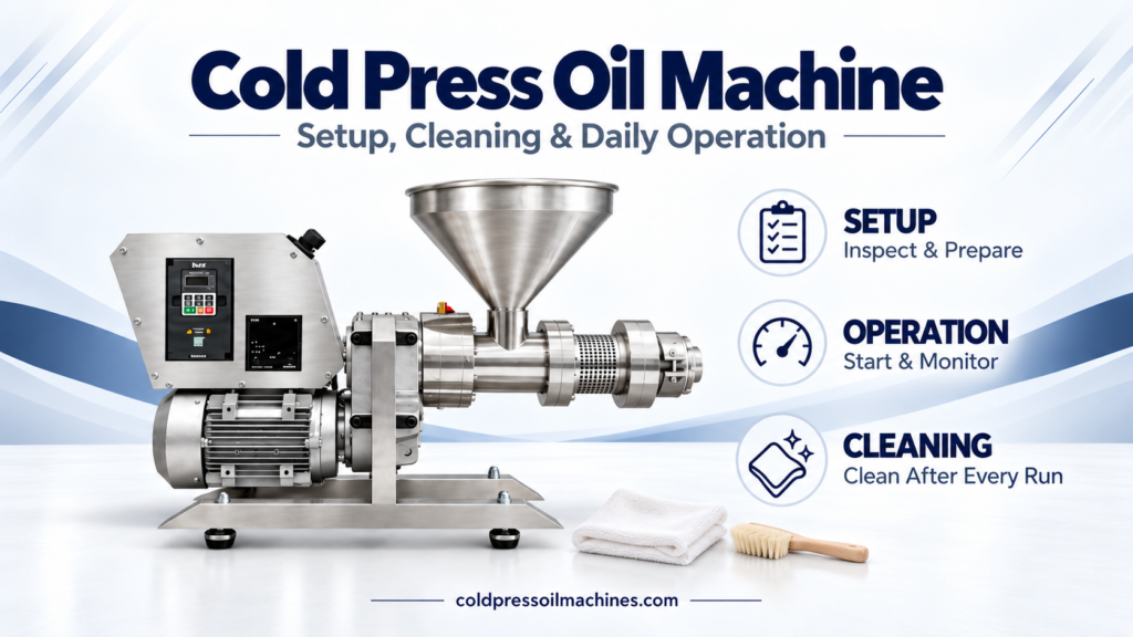 Cold press oil machine setup cleaning and daily operation guide